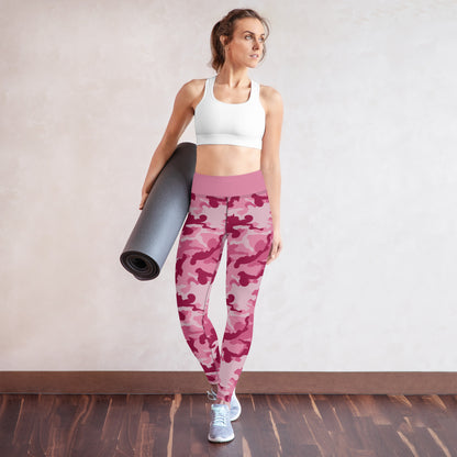 Yoga Leggings- Camo Dark Pink