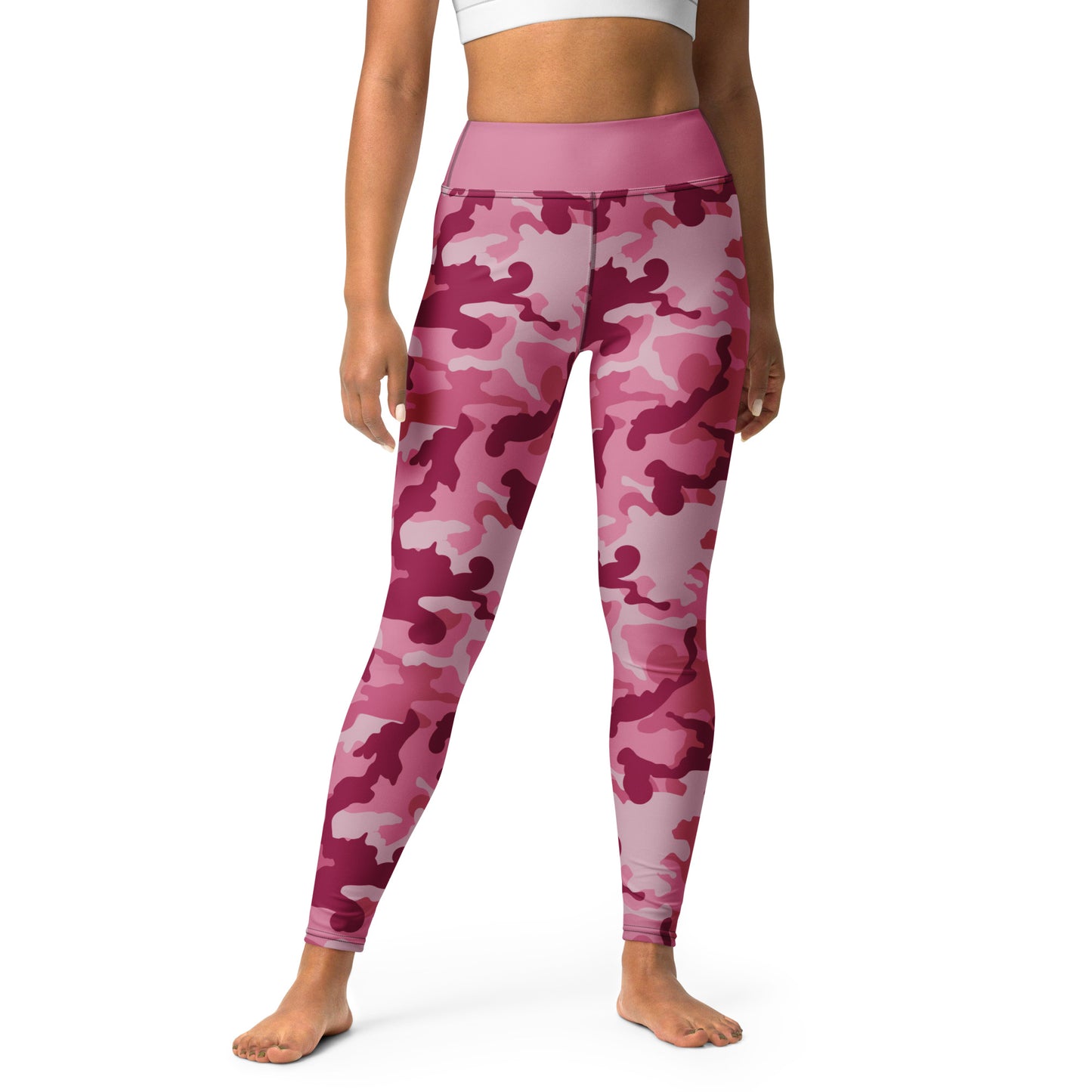 Yoga Leggings- Camo Dark Pink