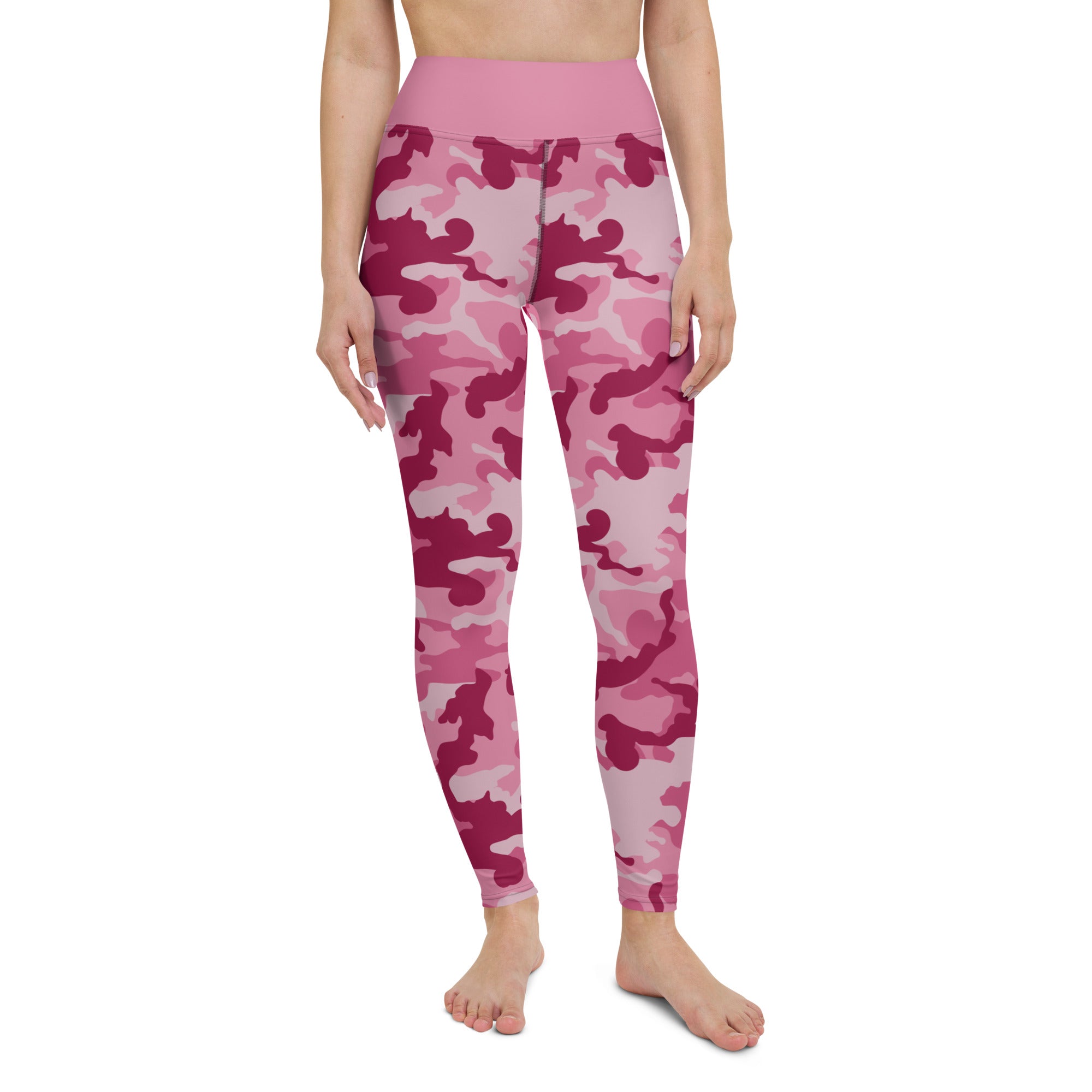 Yoga Leggings- Camo Dark Pink