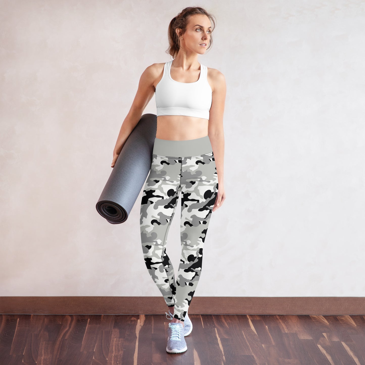 Yoga Leggings- Camo Grey and Black
