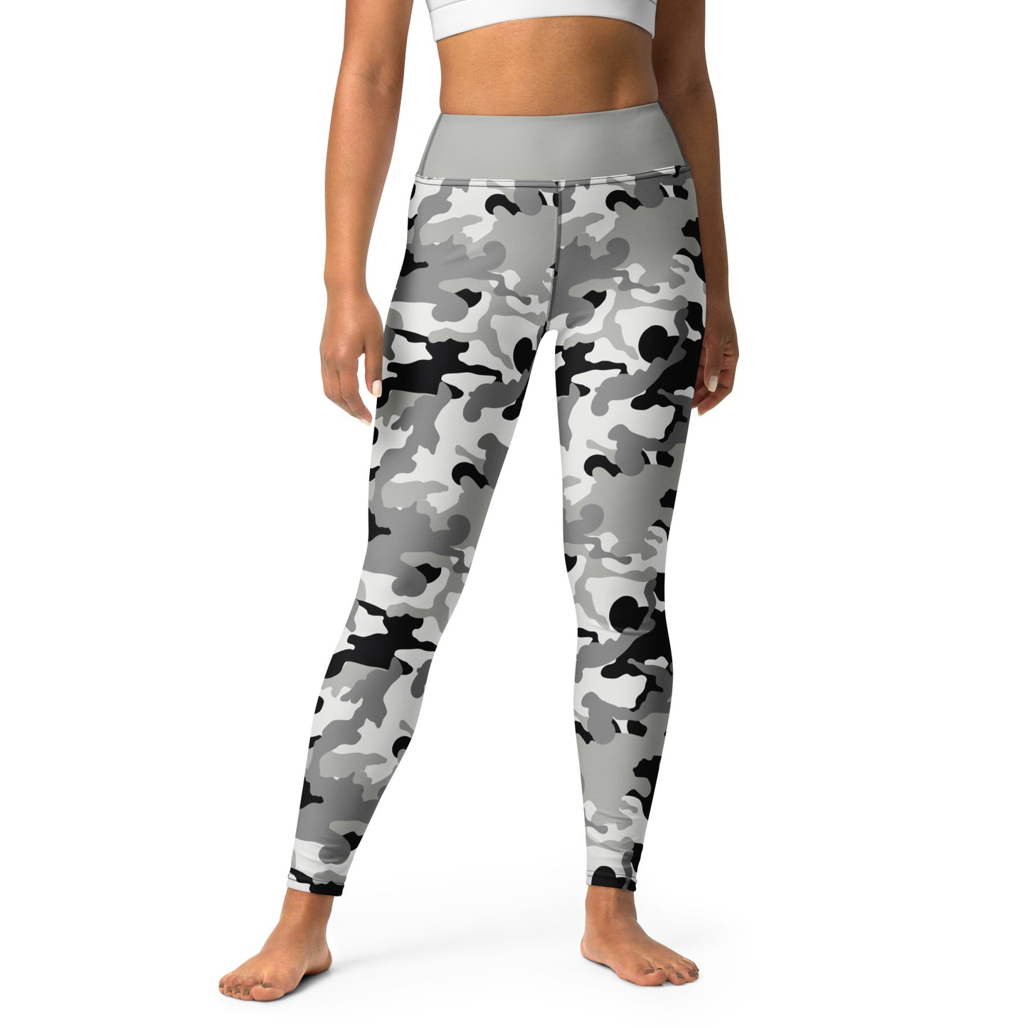 Yoga Leggings- Camo Grey and Black