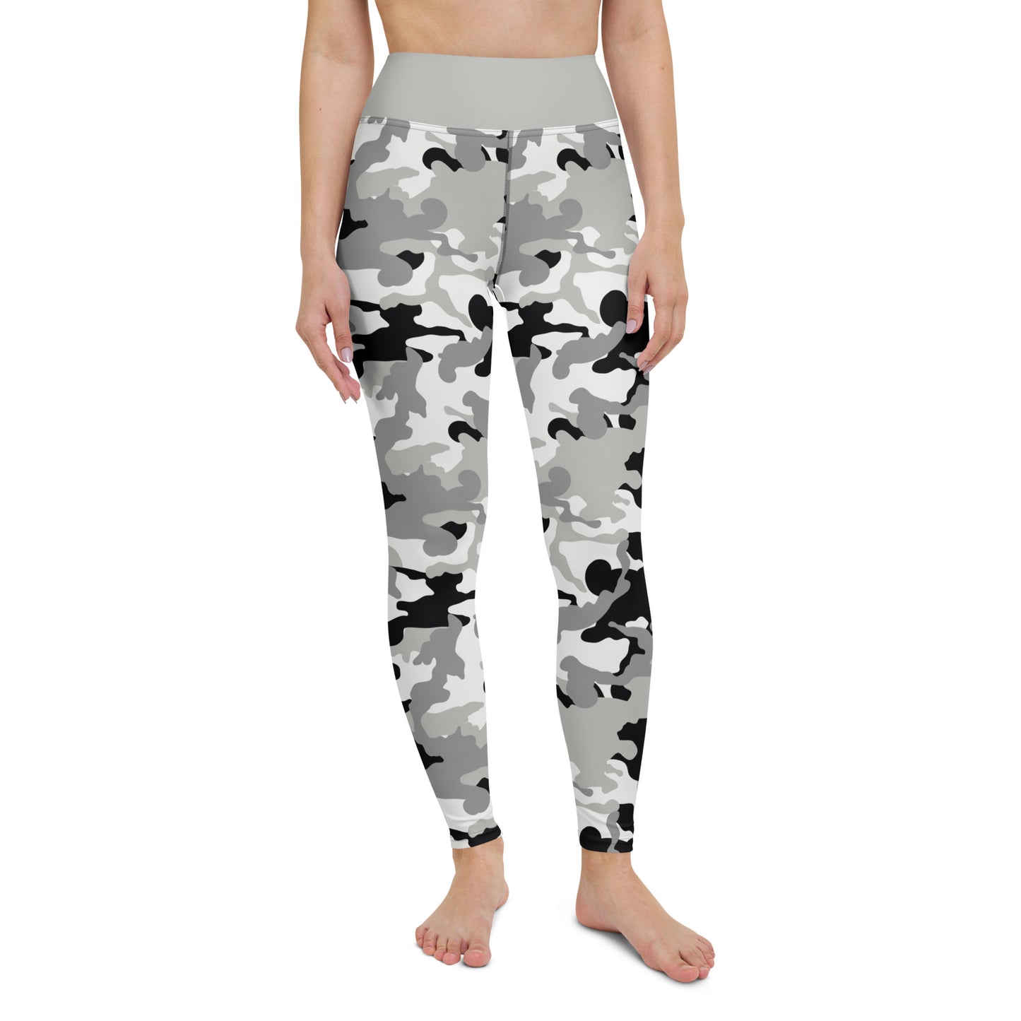 Yoga Leggings- Camo Grey and Black