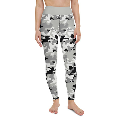 Yoga Leggings- Camo Grey and Black