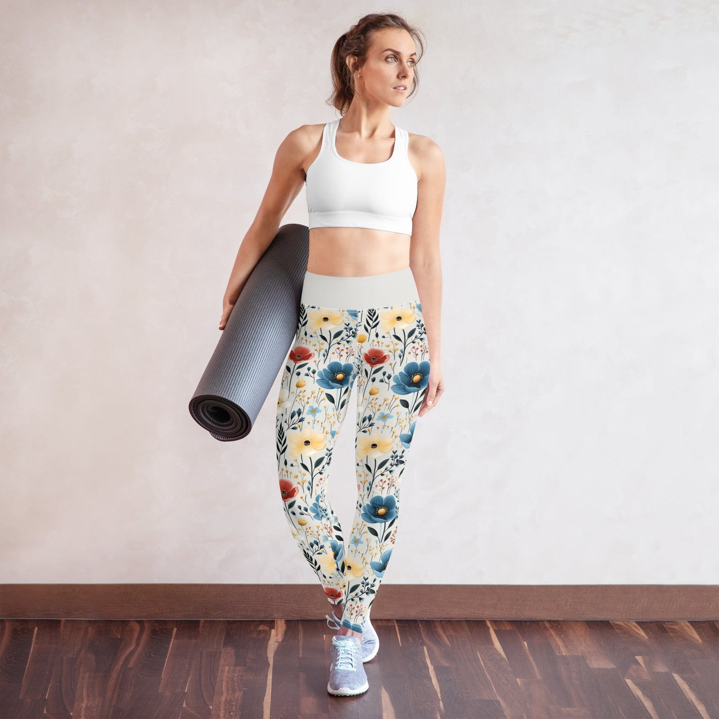 Yoga Leggings- Butterfly Garden Yellow