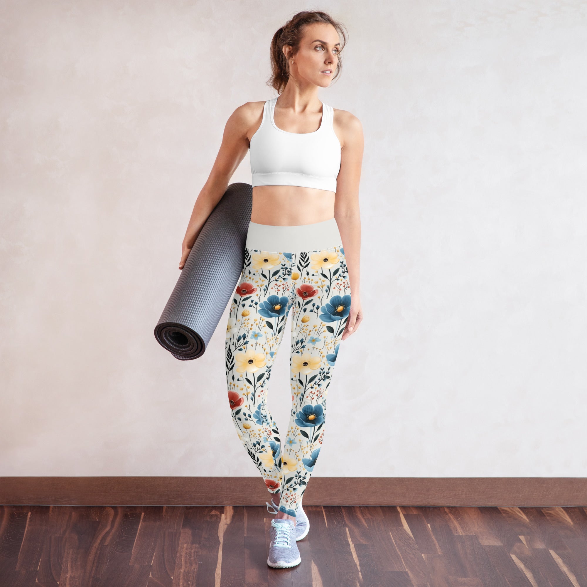 Yoga Leggings- Butterfly Garden Yellow