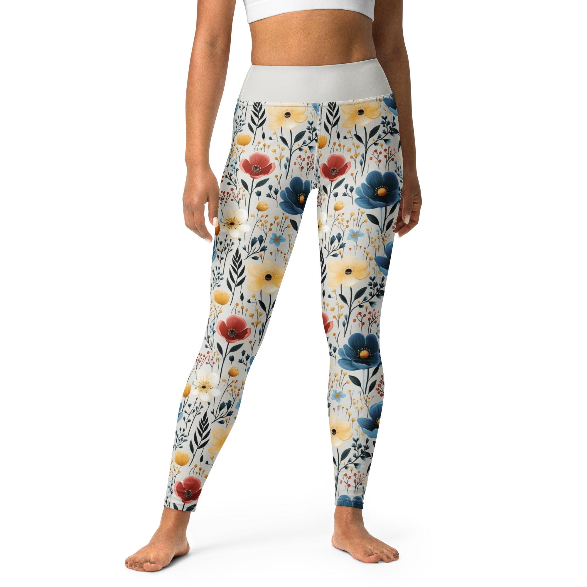 Yoga Leggings- Butterfly Garden Yellow