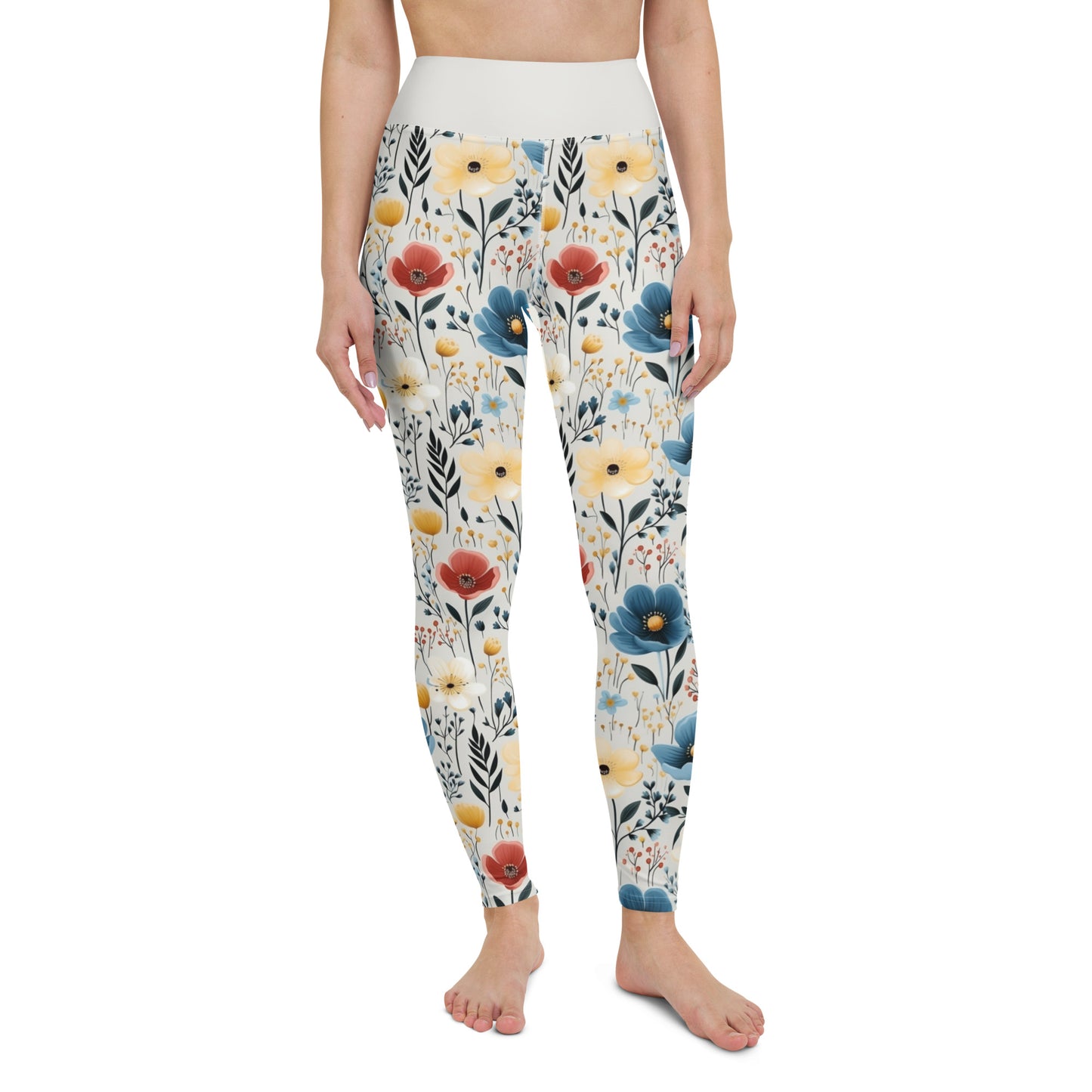 Yoga Leggings- Butterfly Garden Yellow