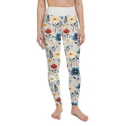Yoga Leggings- Butterfly Garden Yellow