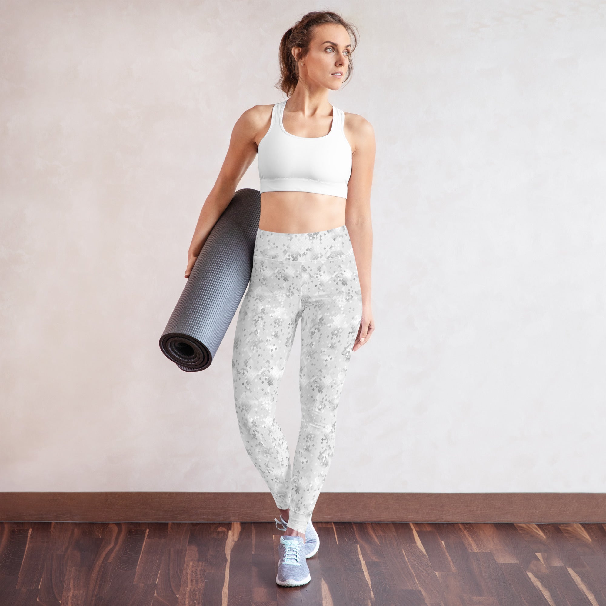 Yoga Leggings- Snake print White