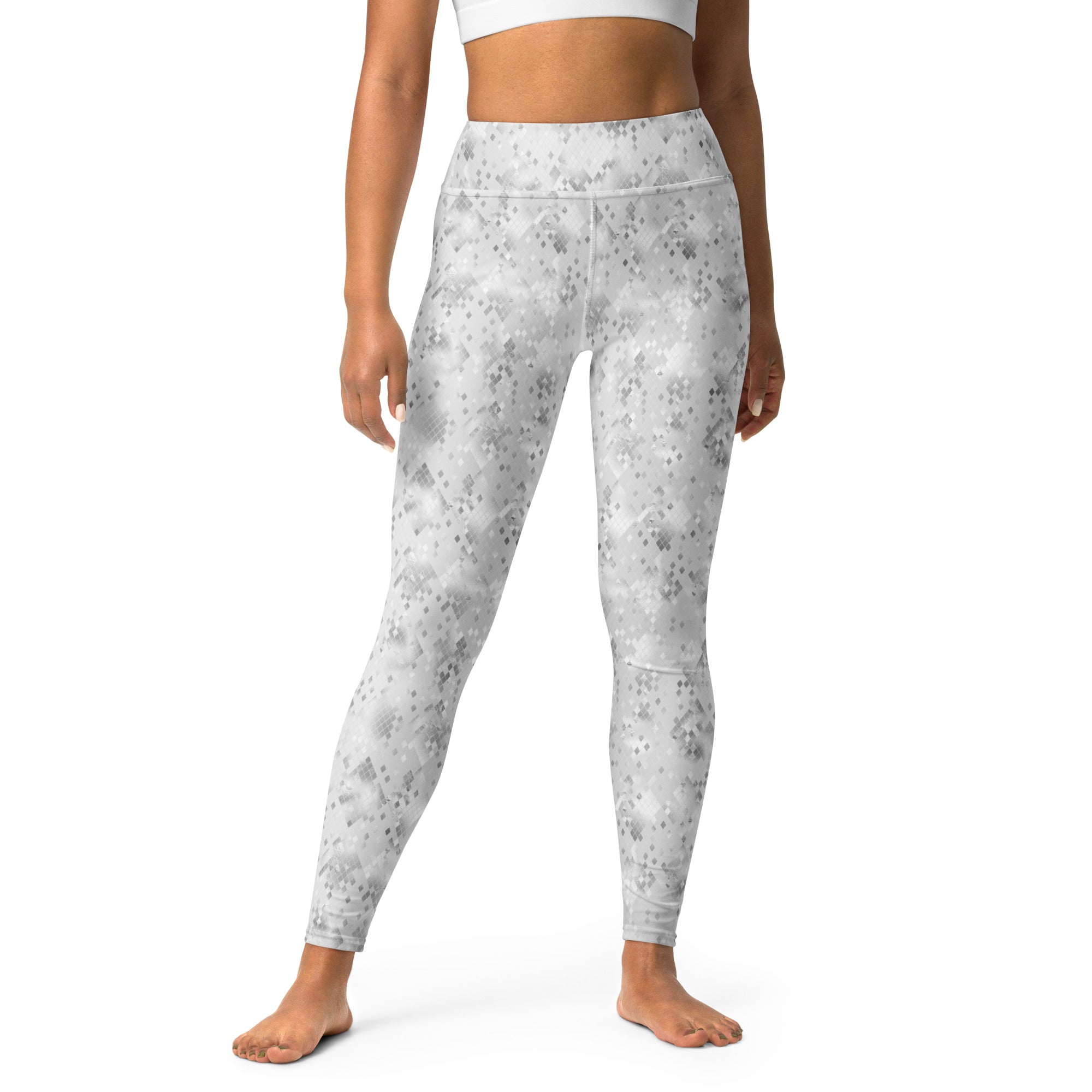 Yoga Leggings- Snake print White