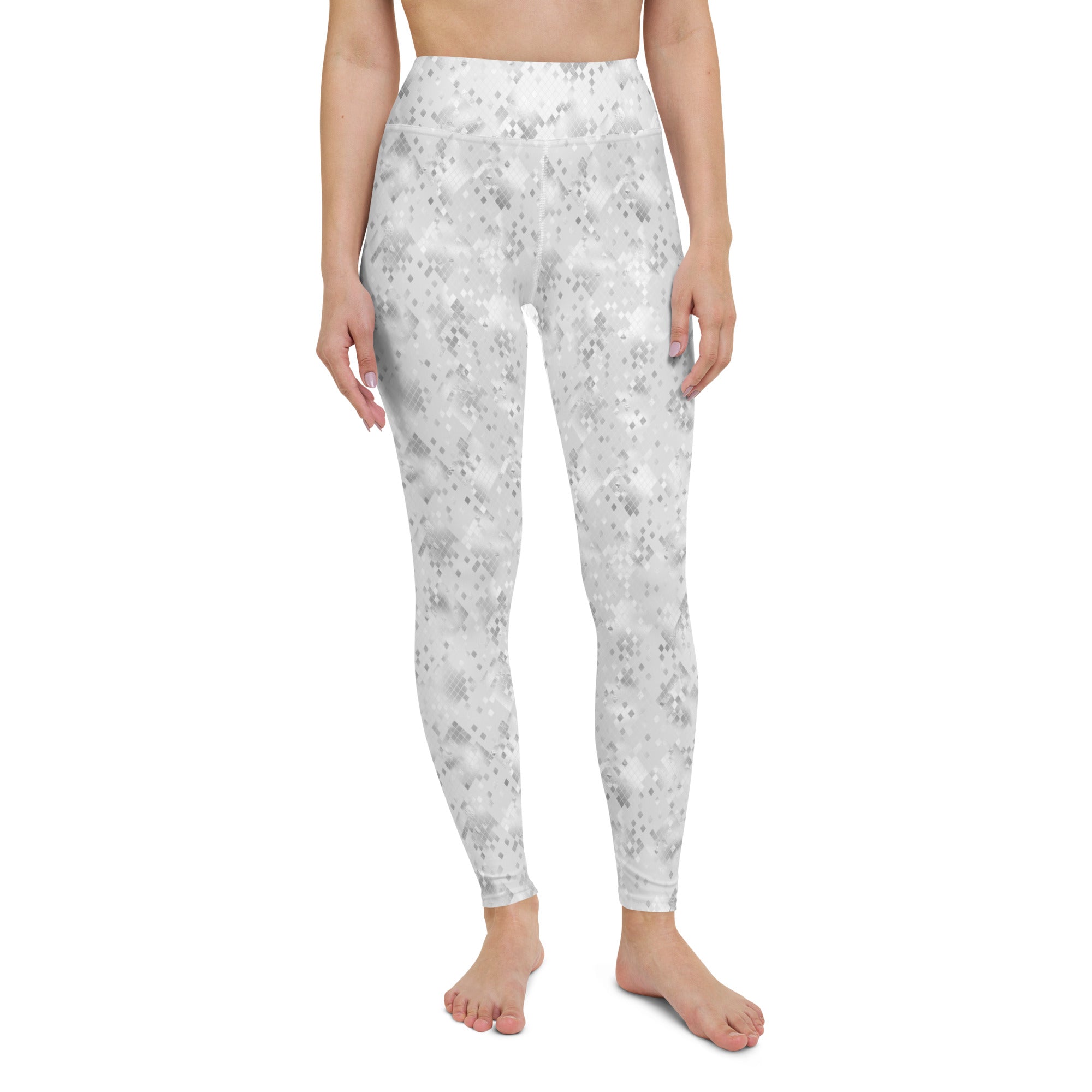 Yoga Leggings- Snake print White