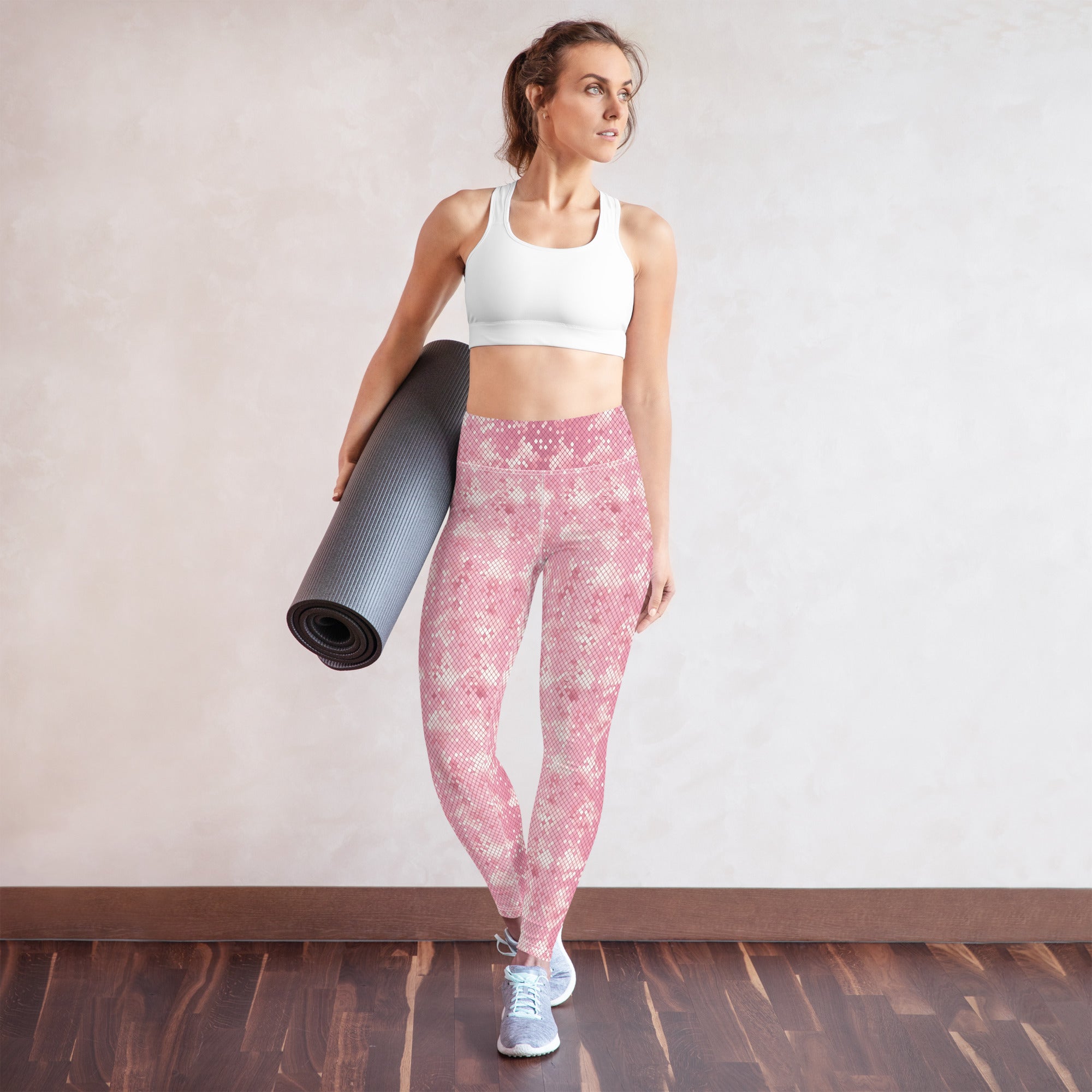 Yoga Leggings- Snake print Pink