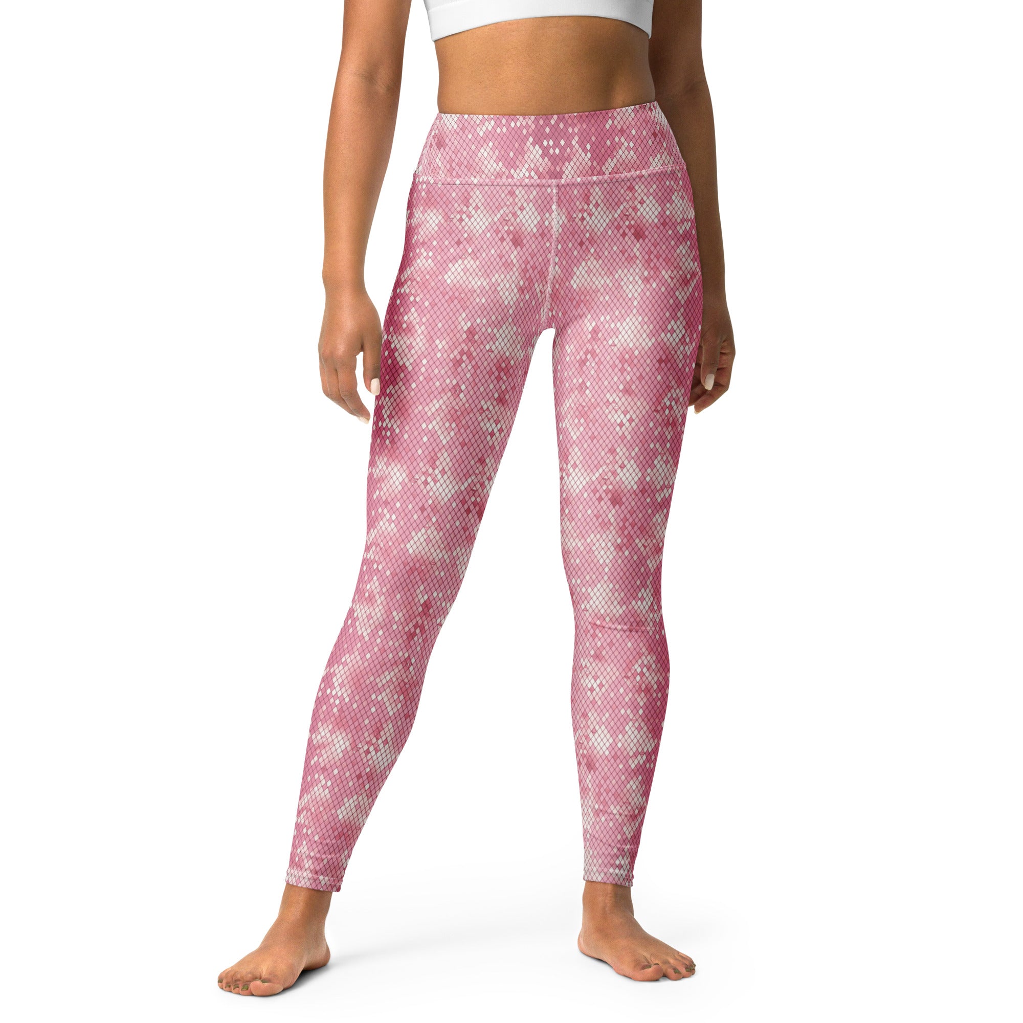 Yoga Leggings- Snake print Pink