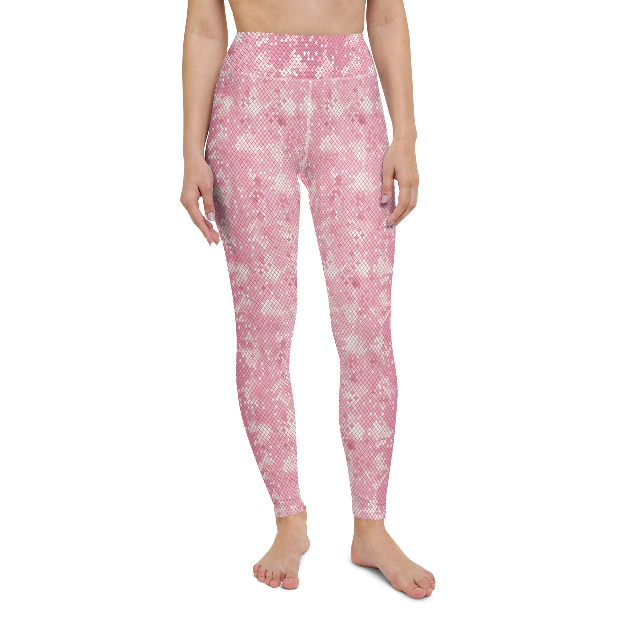 Yoga Leggings- Snake print Pink