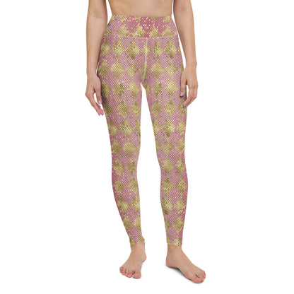 Yoga Leggings- Snake Print Gold and Pink