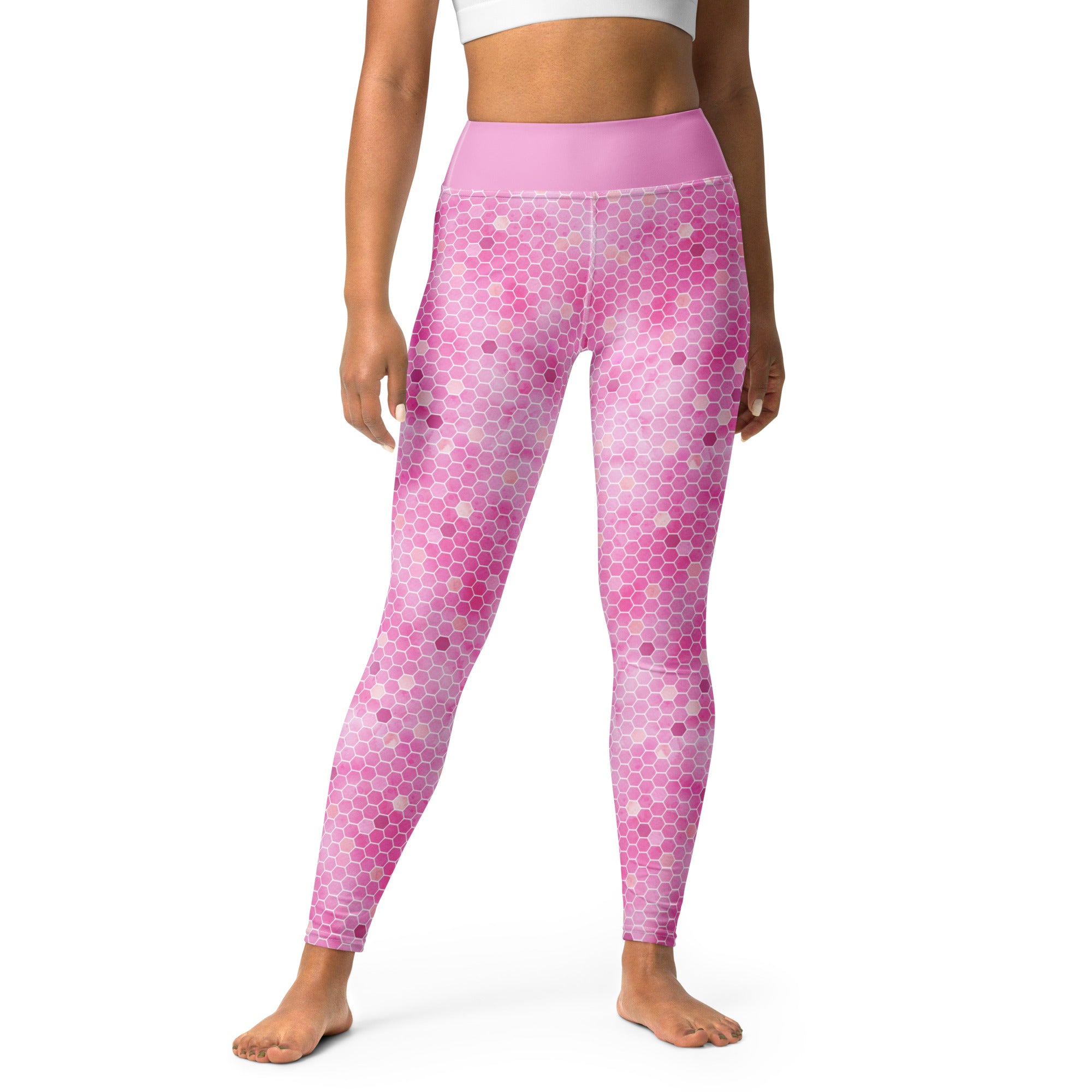 Yoga Leggings- Honeycomb Pink