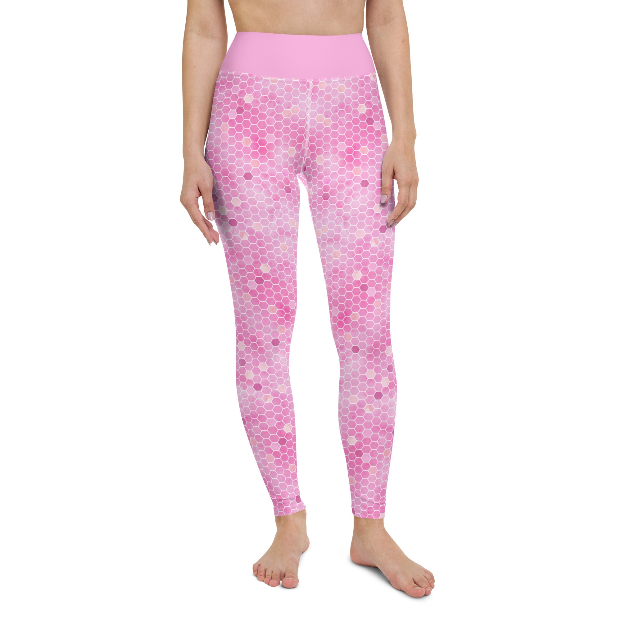 Yoga Leggings- Honeycomb Pink