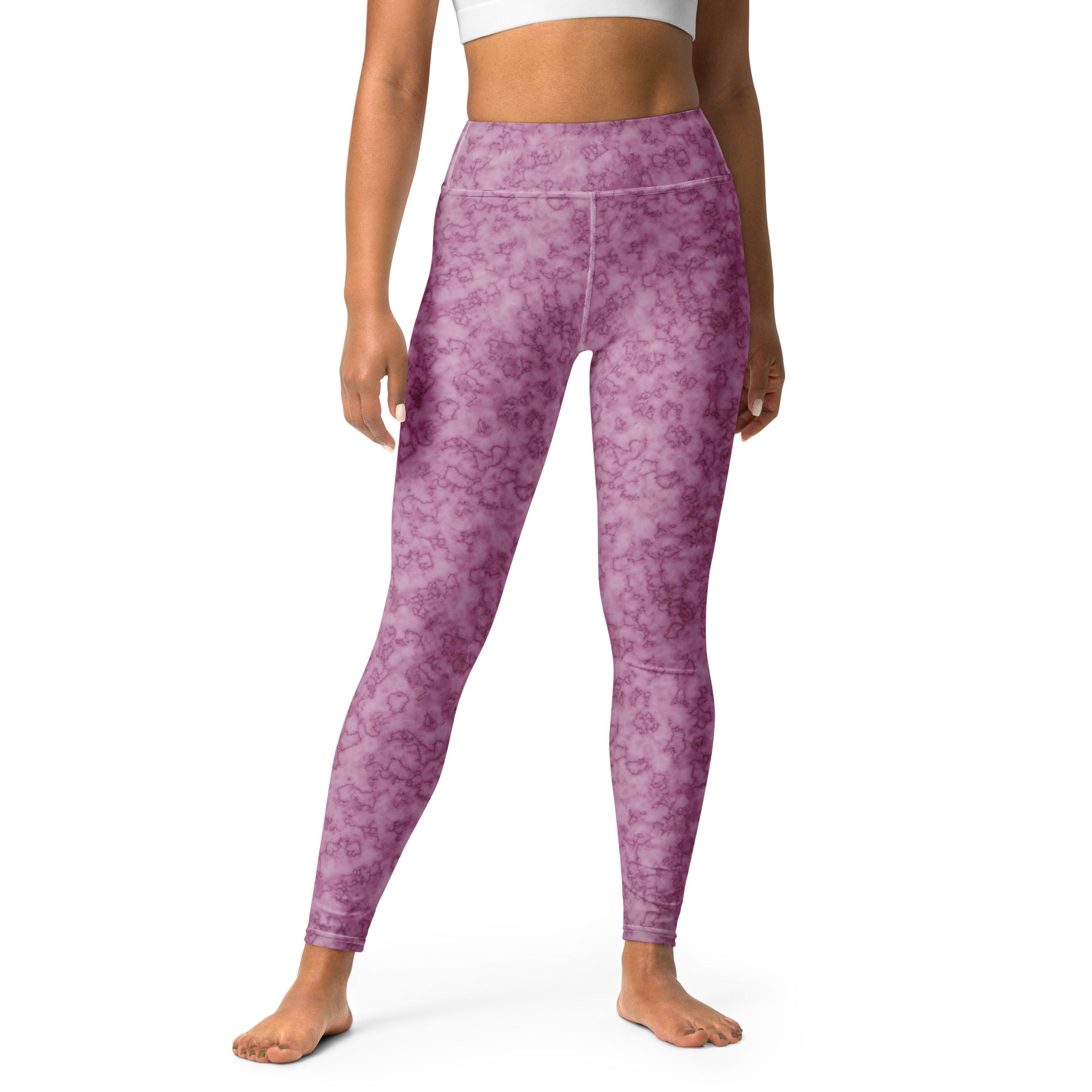 Yoga Leggings- Marble Dark pink