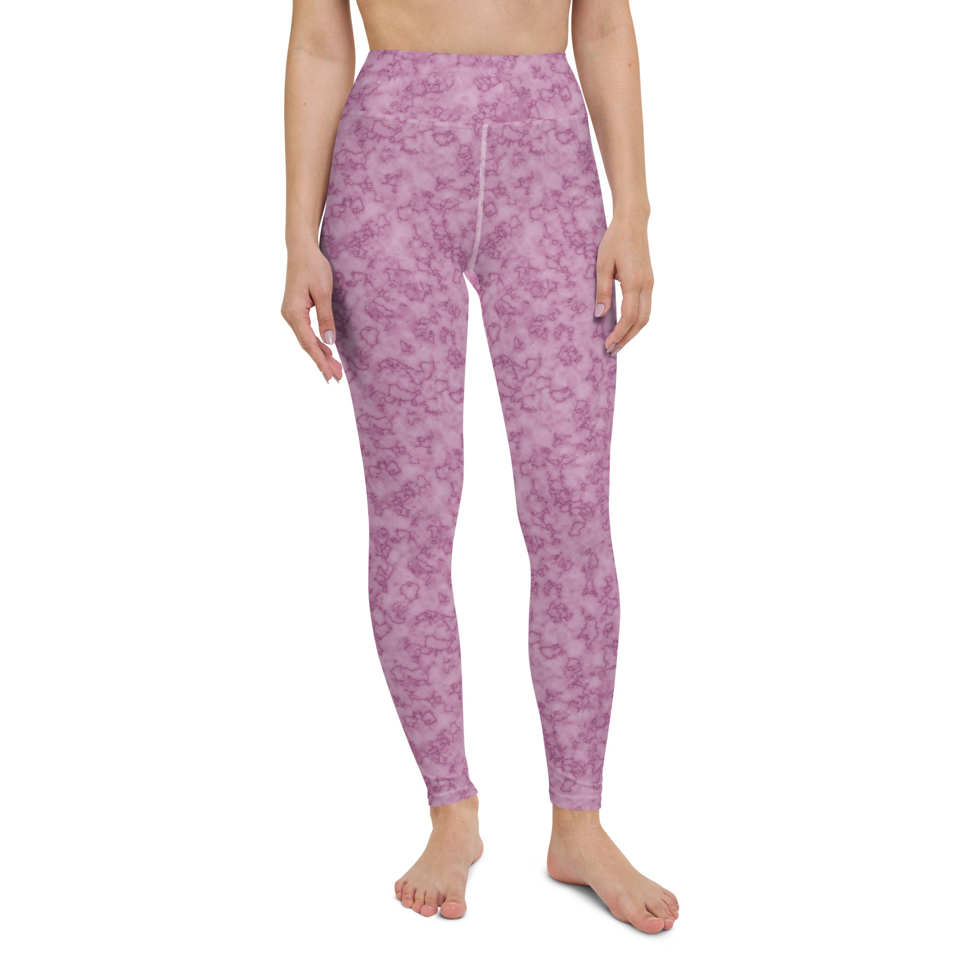 Yoga Leggings- Marble Dark pink