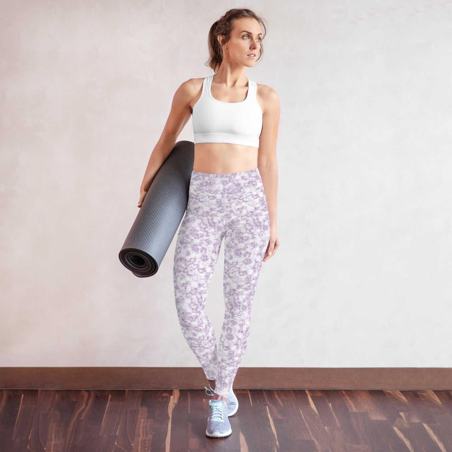 Yoga Leggings- Marble Purple
