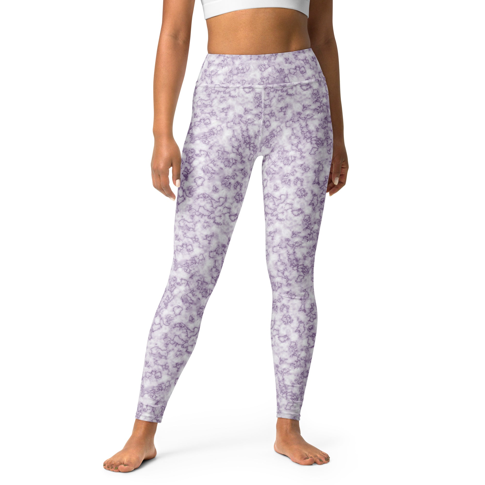 Yoga Leggings- Marble Purple