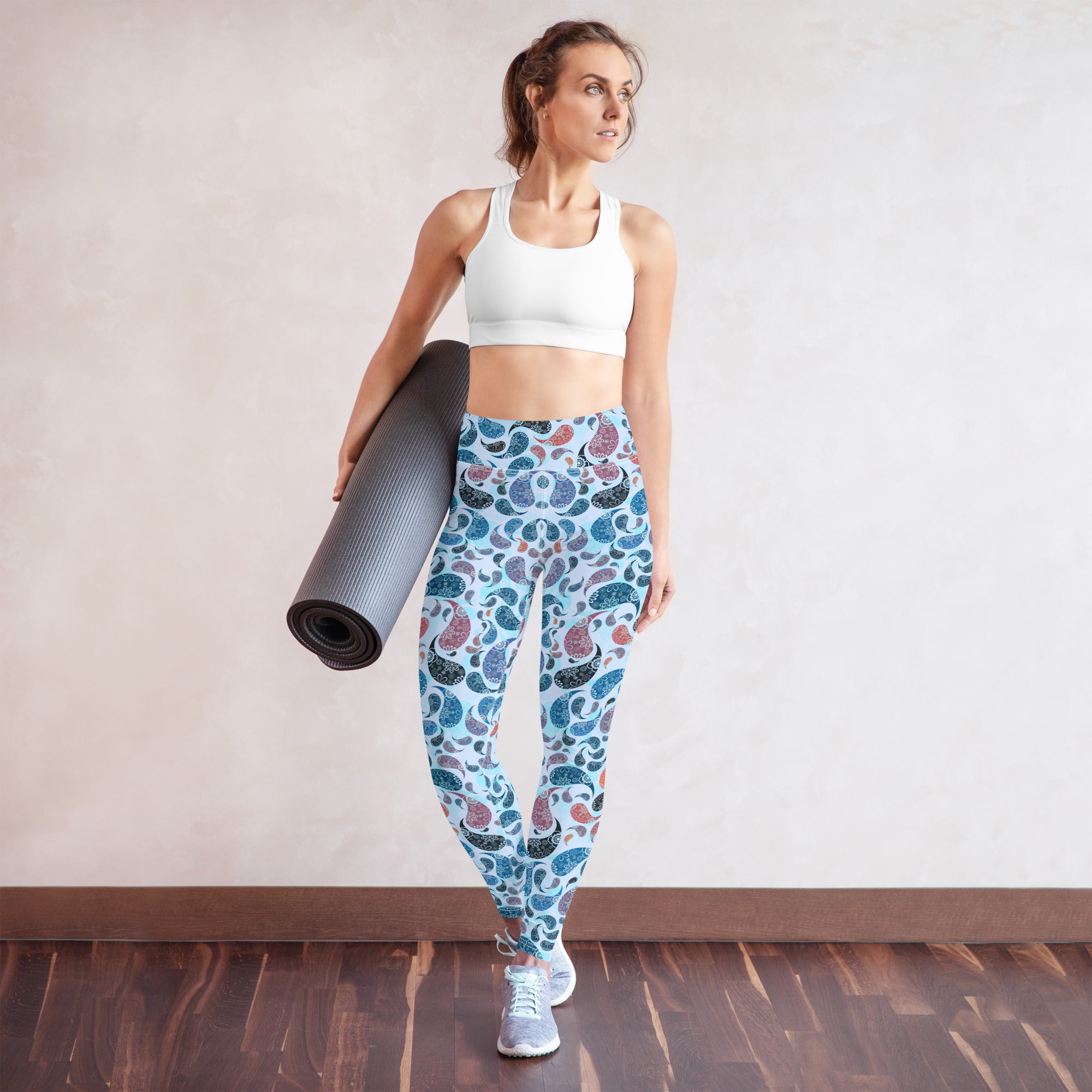 Yoga Leggings- Paisley Blue