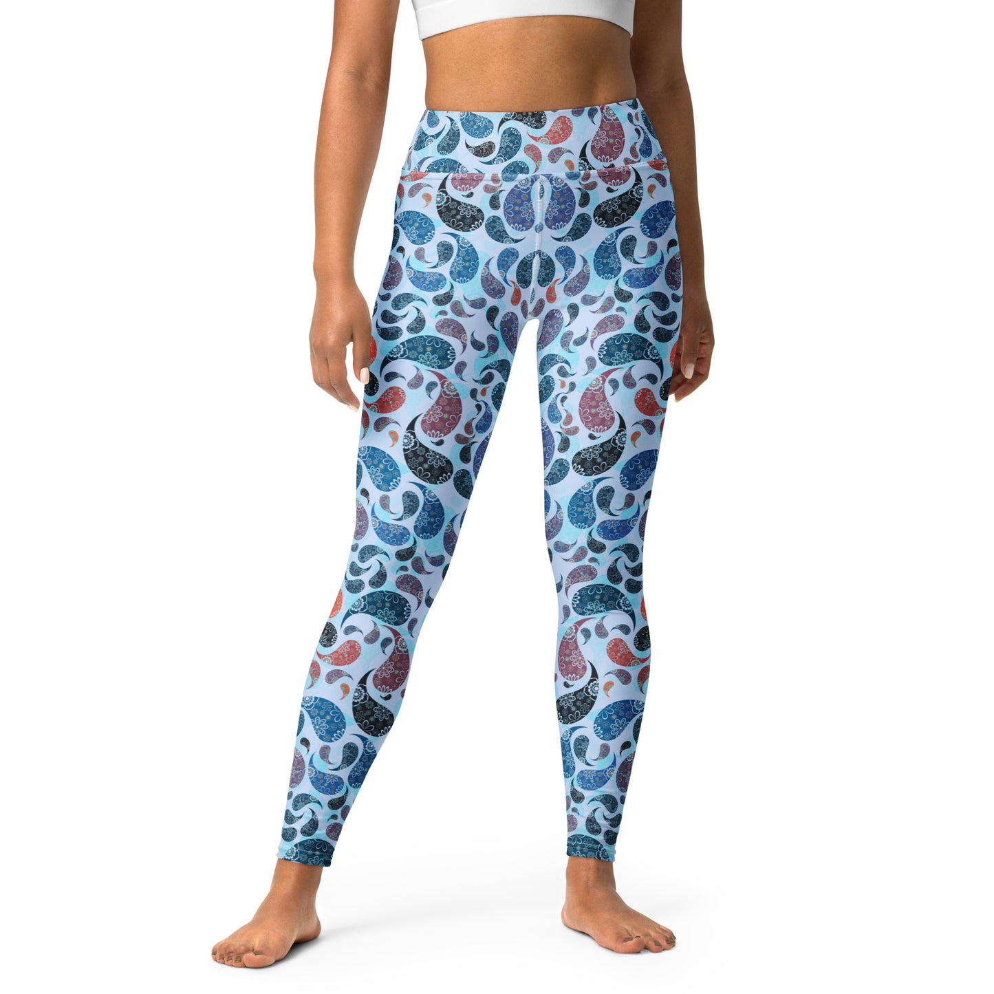 Yoga Leggings- Paisley Blue
