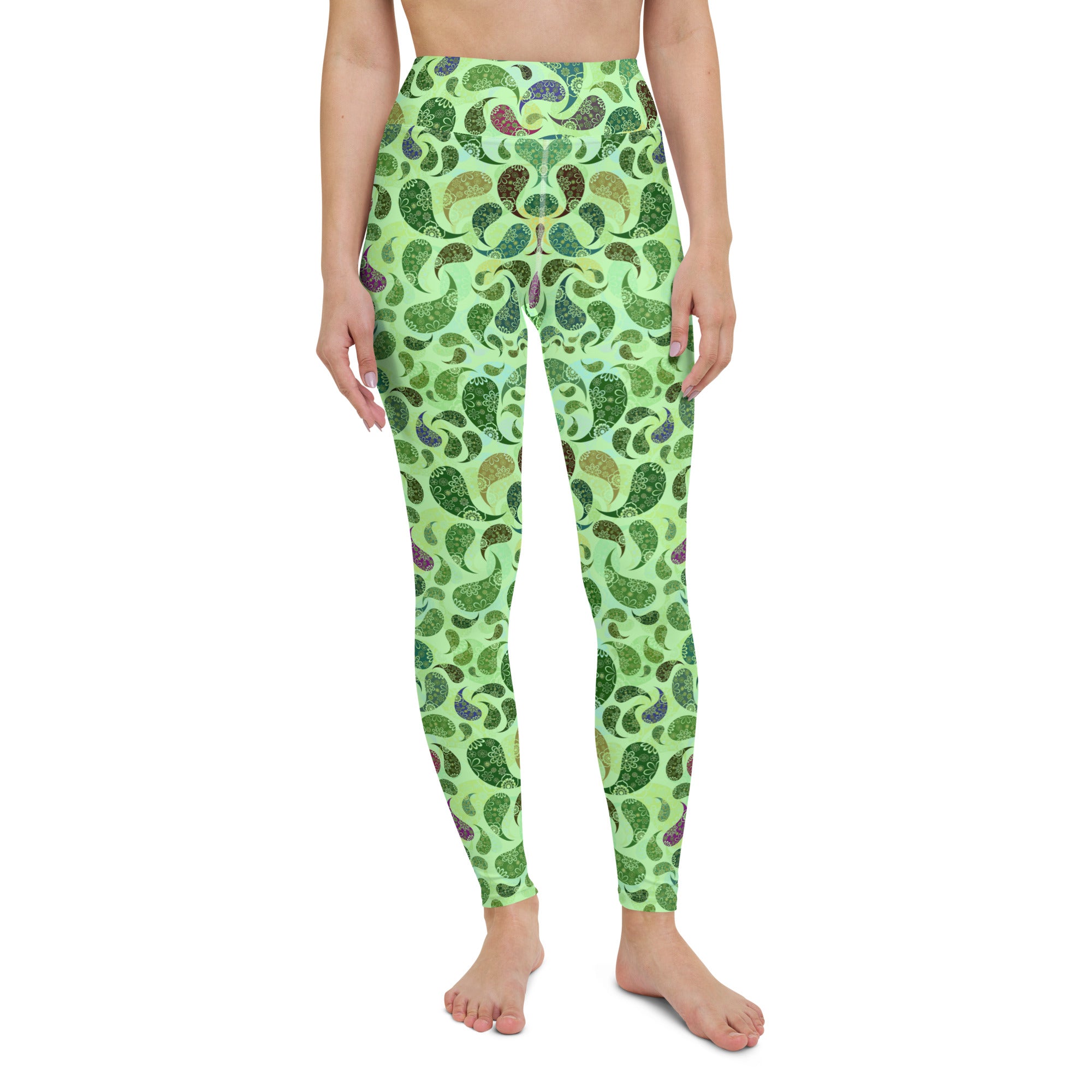 Yoga Leggings- Paisley Green