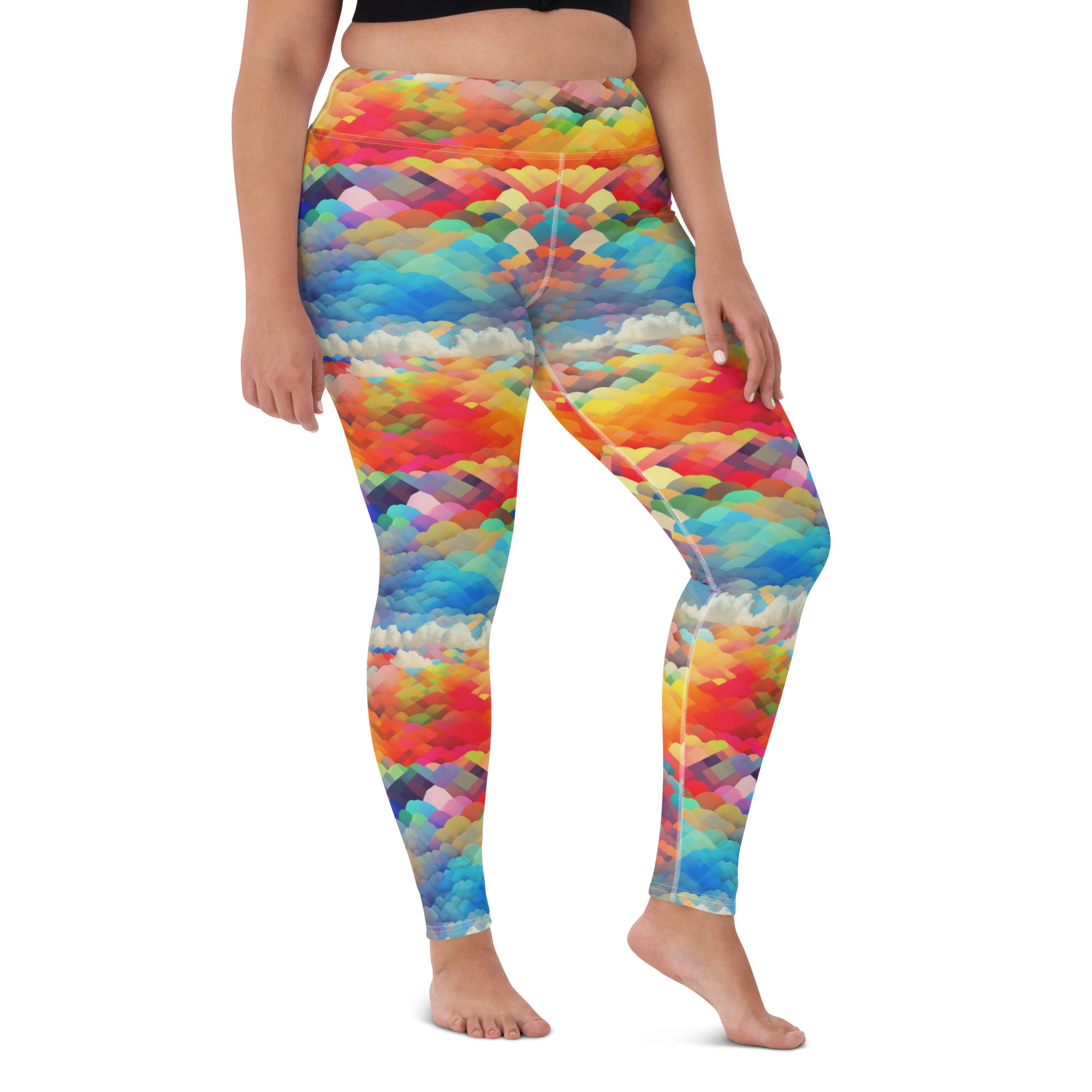 Yoga Leggings- Rainbow cloud 01