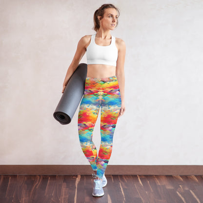 Yoga Leggings- Rainbow cloud I