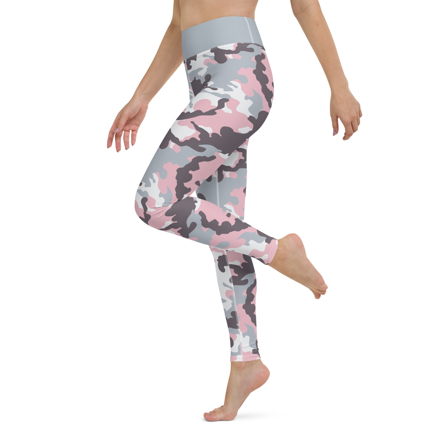 Yoga Leggings- Camo Pink and grey