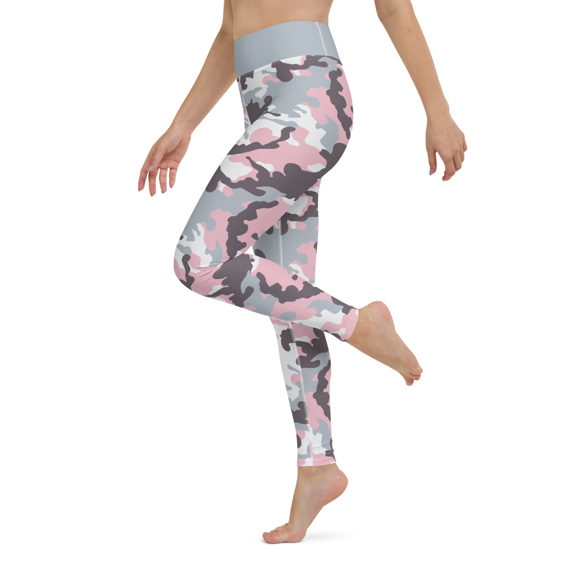 Yoga Leggings- Camo Pink and grey