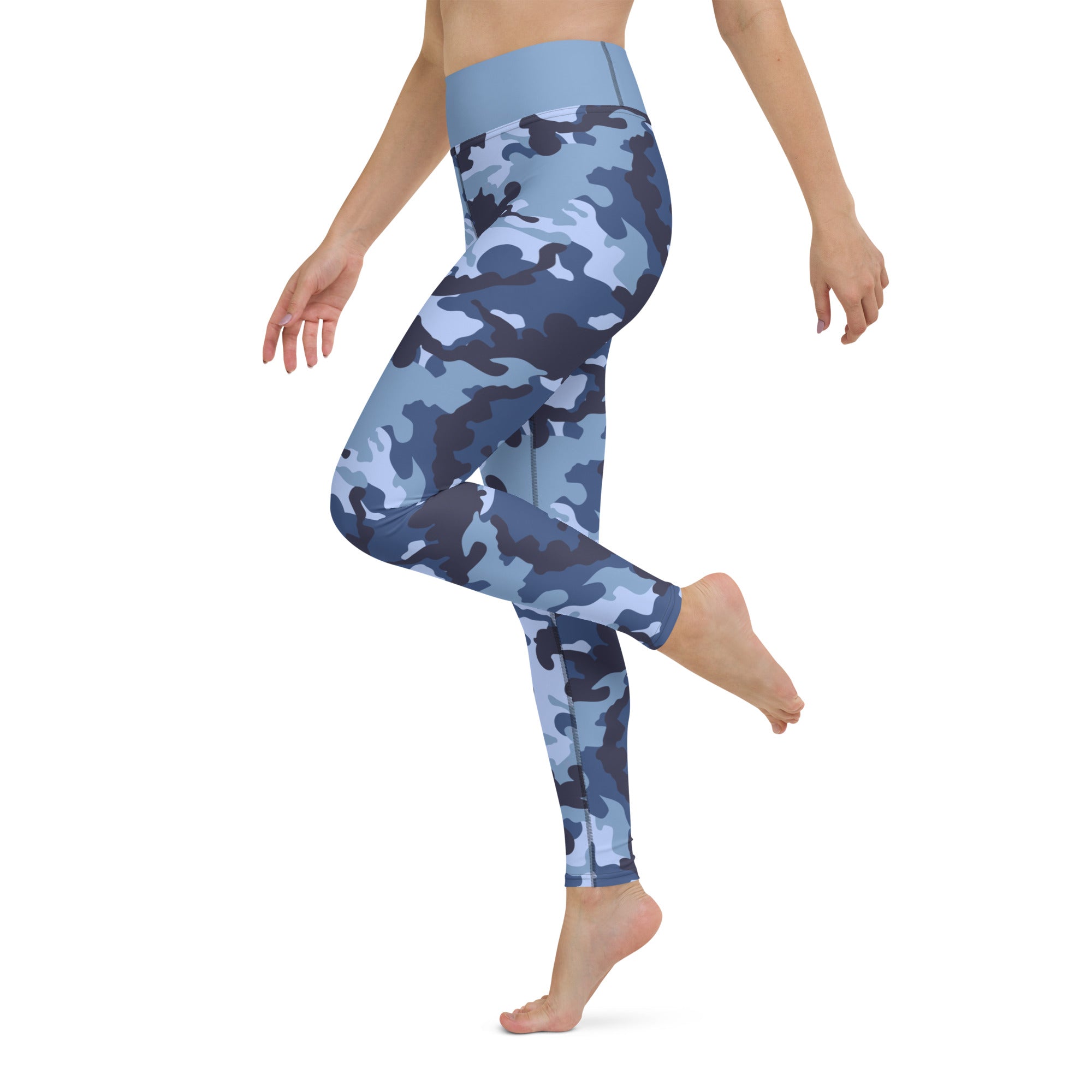 Yoga Leggings- Camo Blue