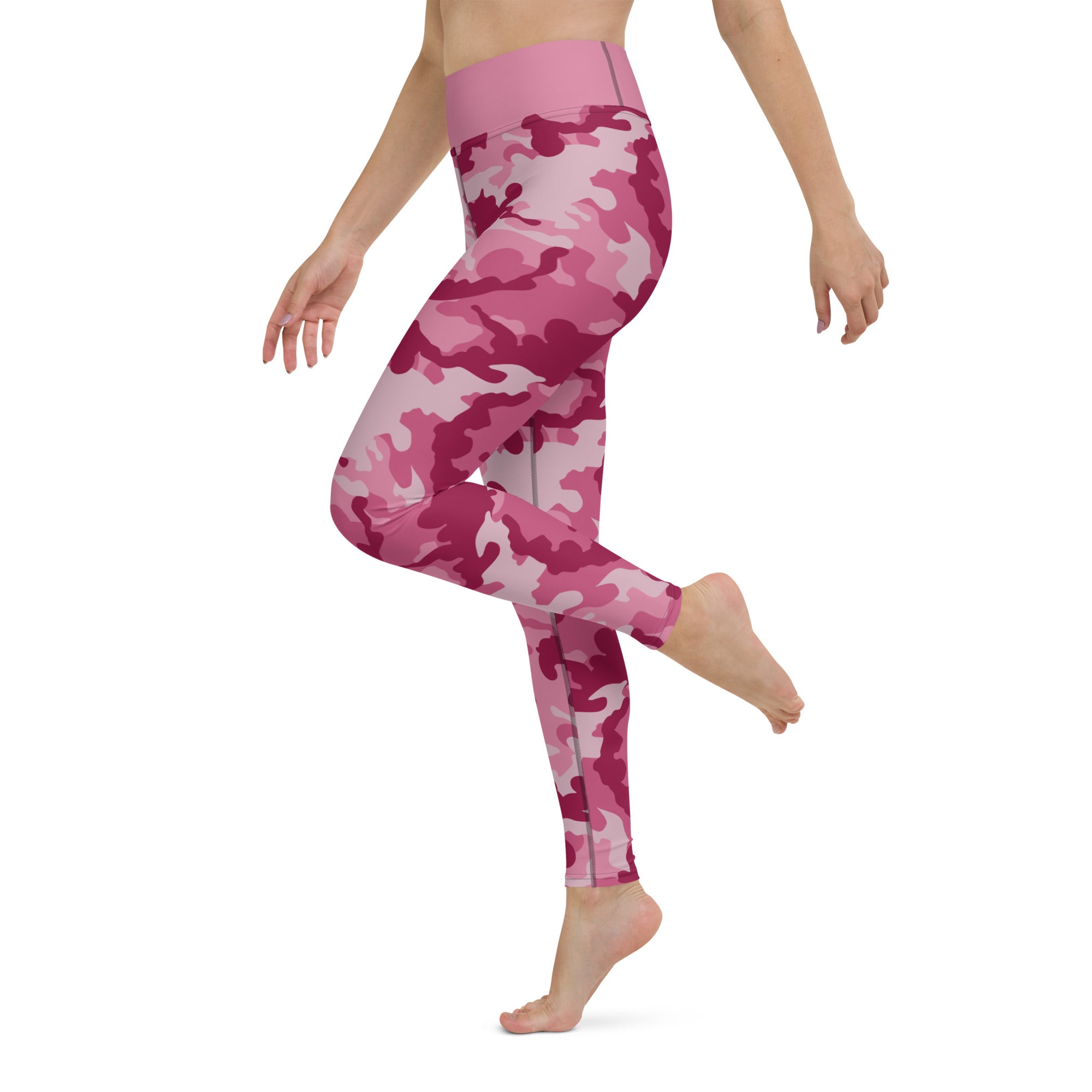 Yoga Leggings- Camo Dark Pink