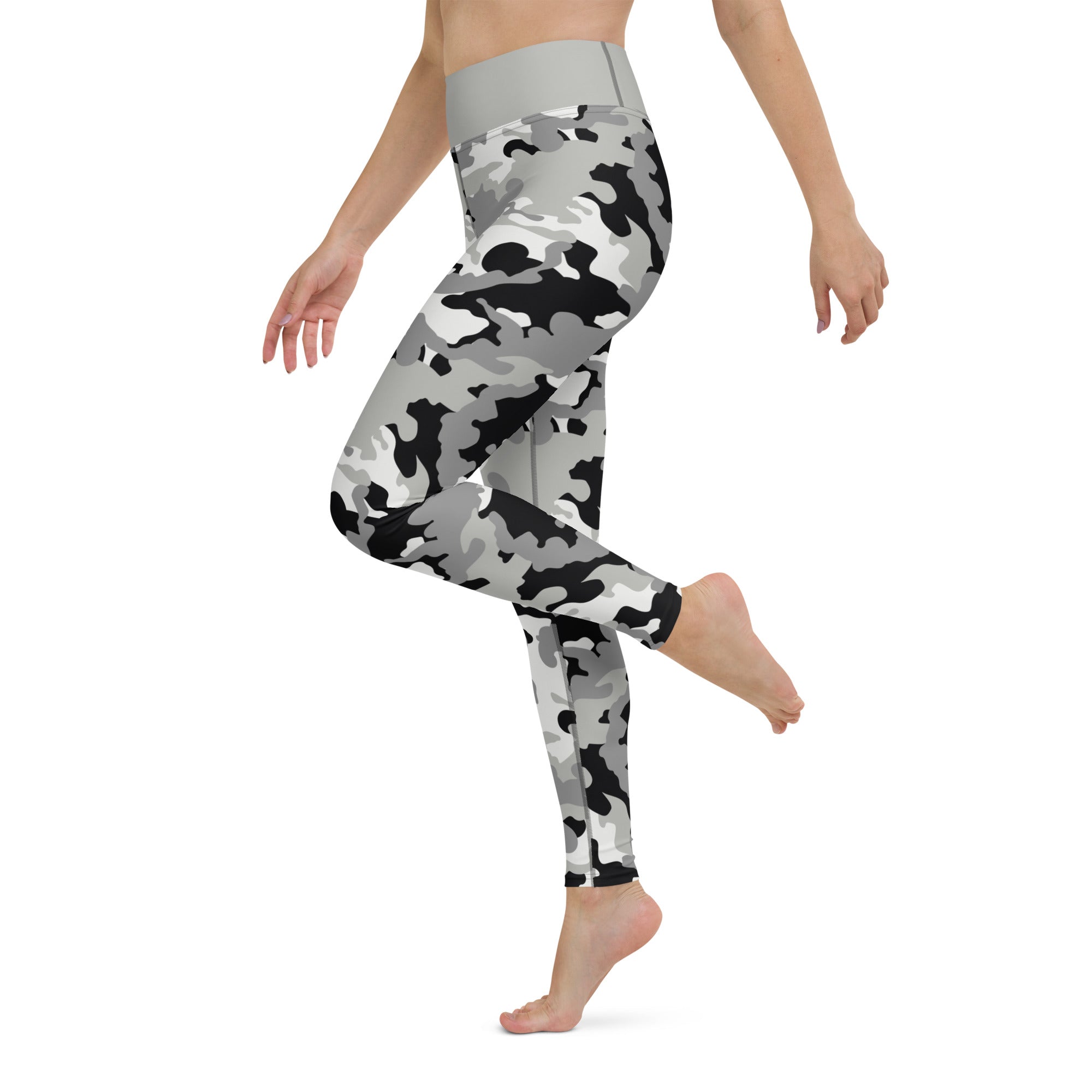 Yoga Leggings- Camo Grey and Black