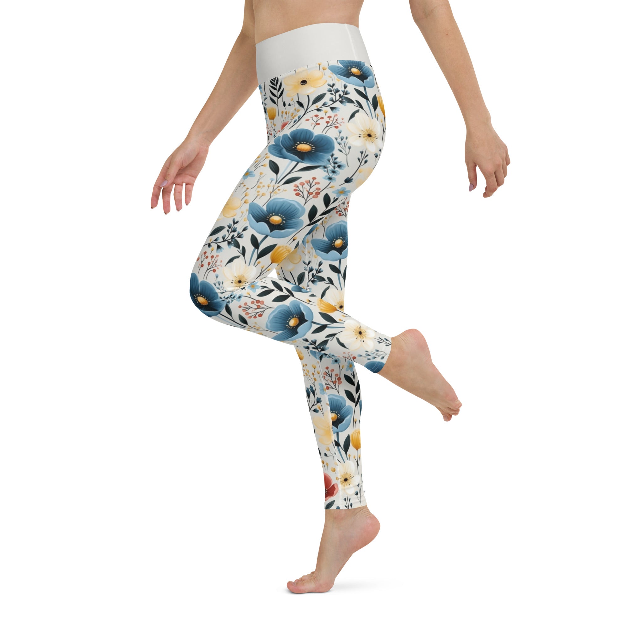 Yoga Leggings- Butterfly Garden Yellow