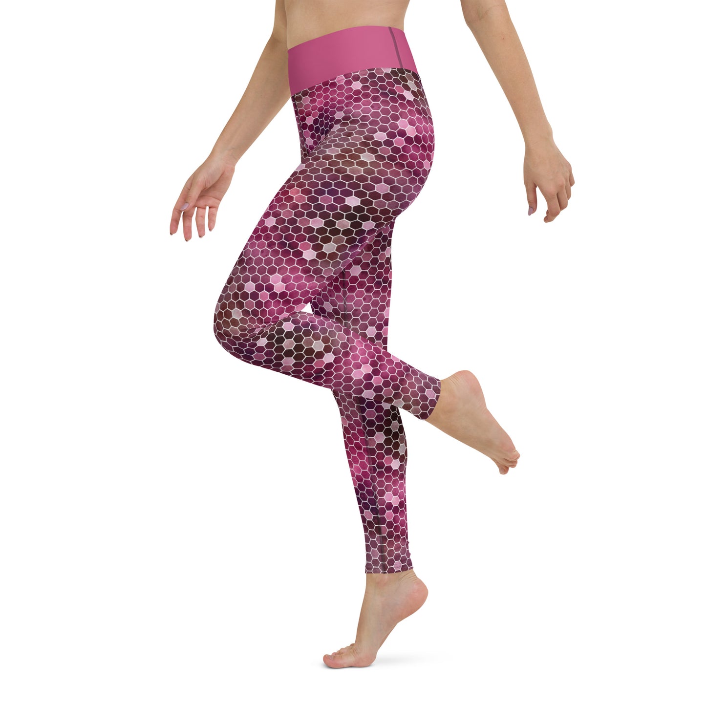 Yoga Leggings- Honeycomb Red