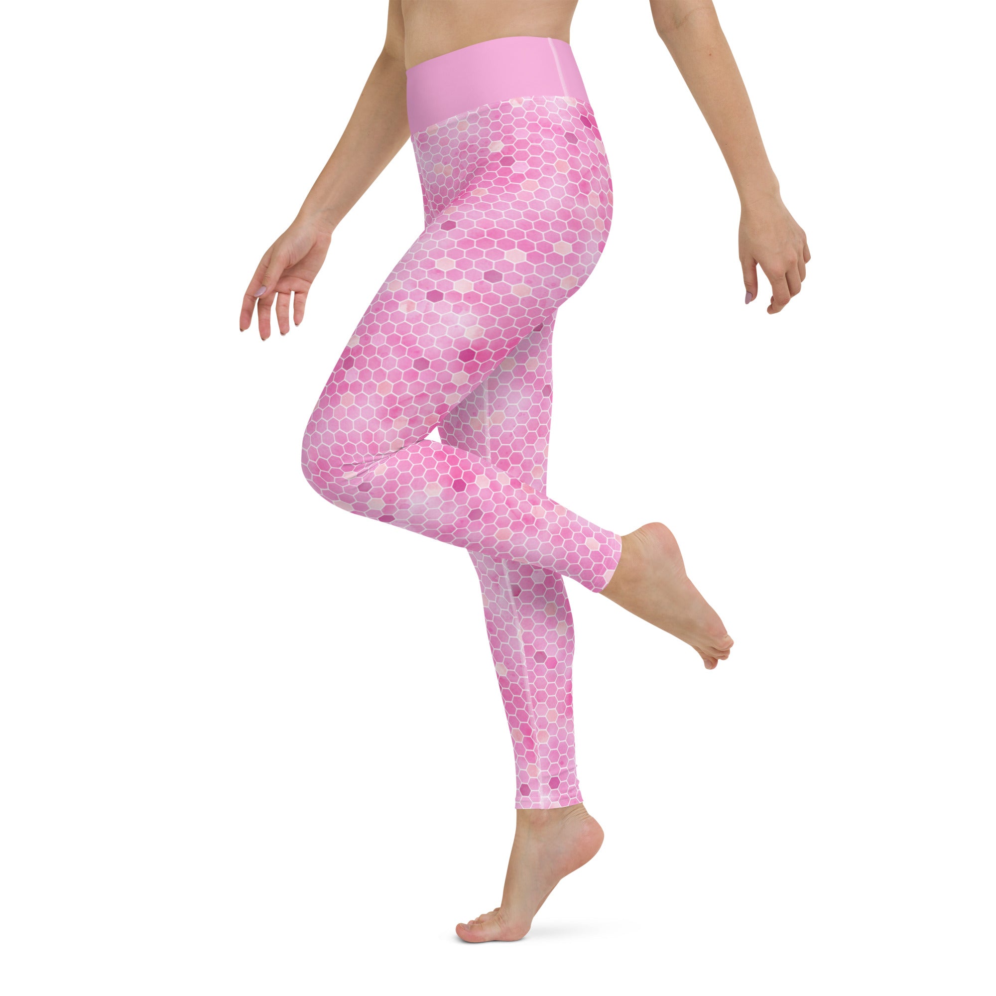 Yoga Leggings- Honeycomb Pink