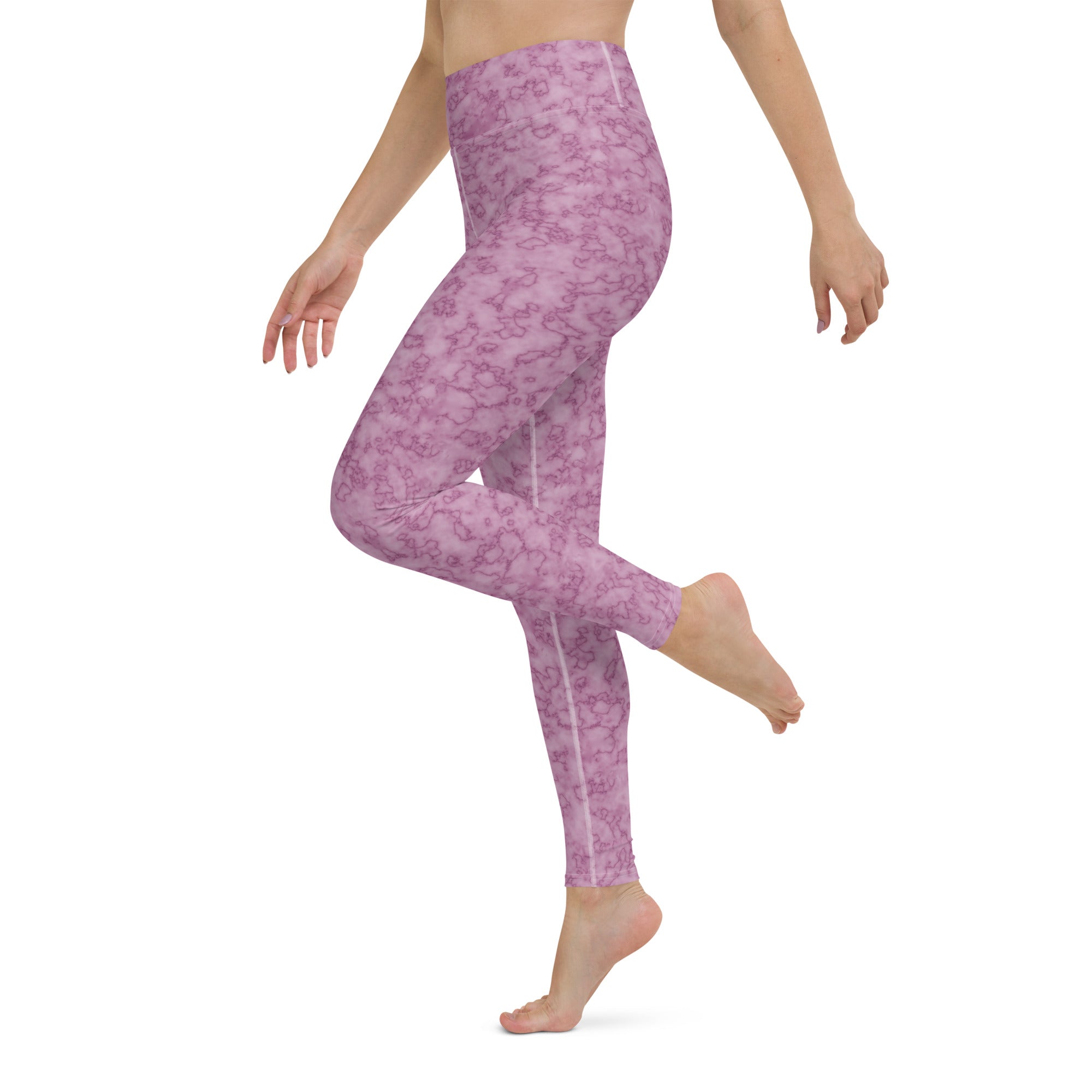 Yoga Leggings- Marble Dark pink