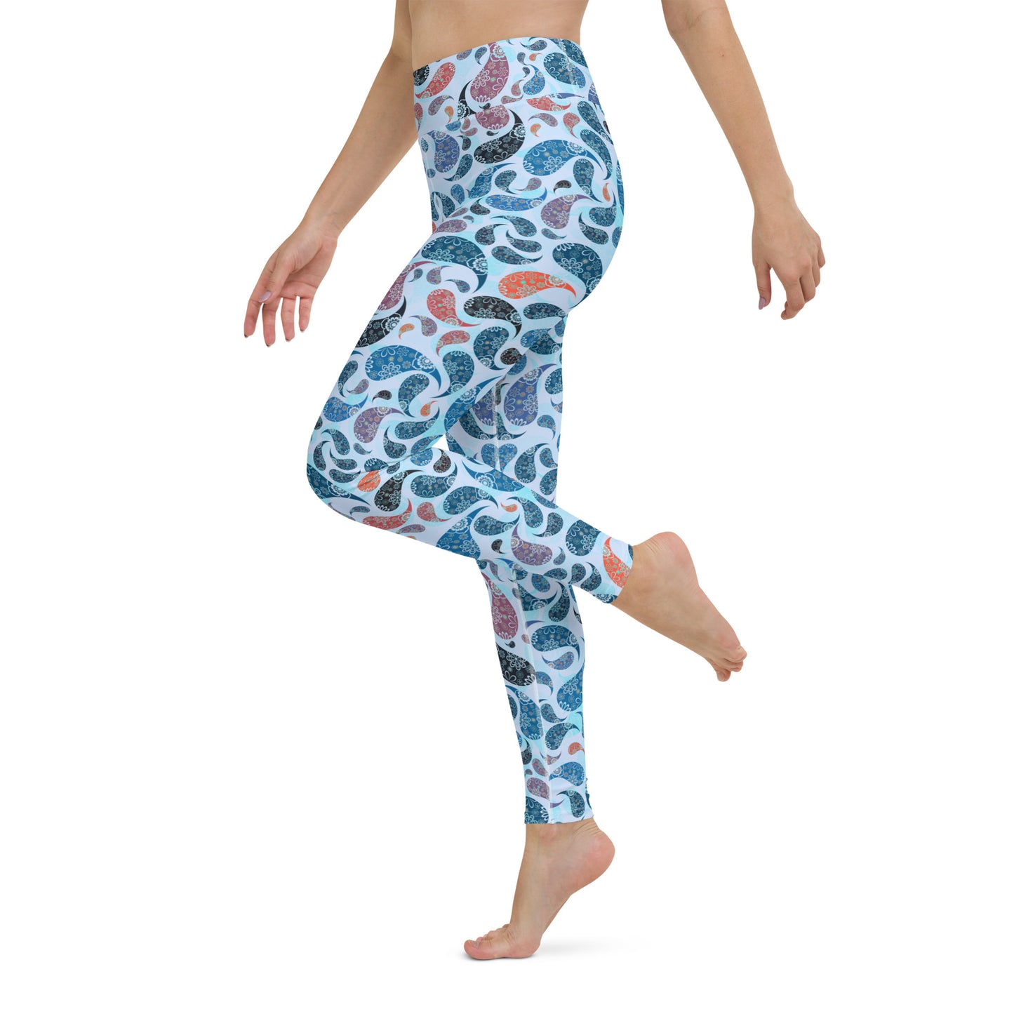Yoga Leggings- Paisley Blue