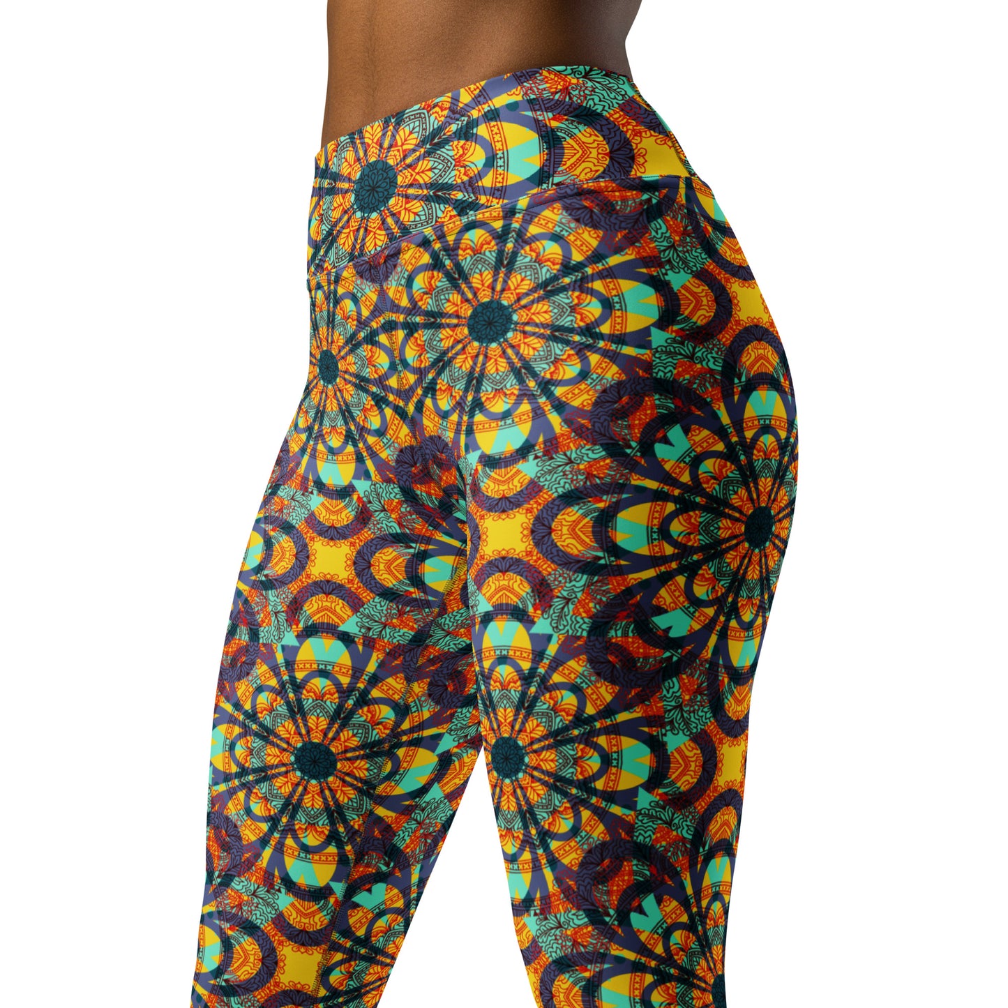 Yoga Leggings- Floral Kaleidoscope Multicolour