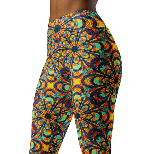 Yoga Leggings- Floral Kaleidoscope Multicolour