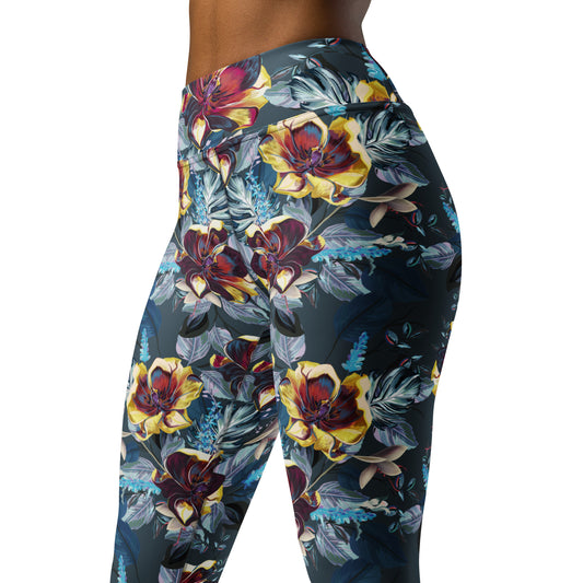 Yoga Leggings- Tulip Flowers