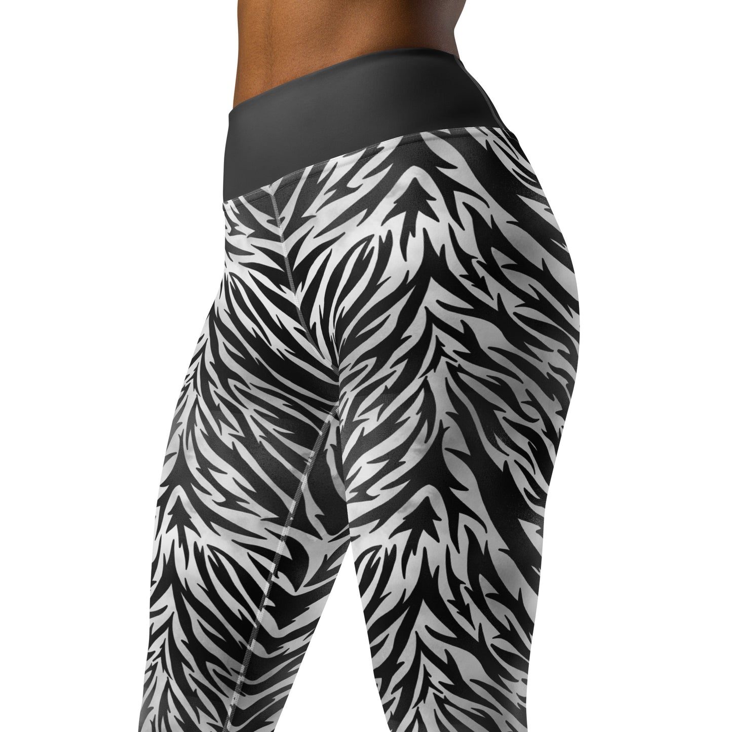 Yoga Leggings- Zebra print Black and White