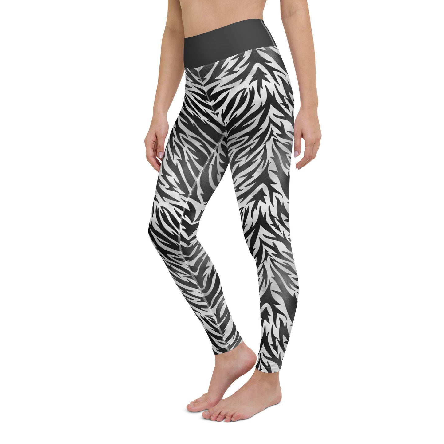 Yoga Leggings- Zebra print Black and White