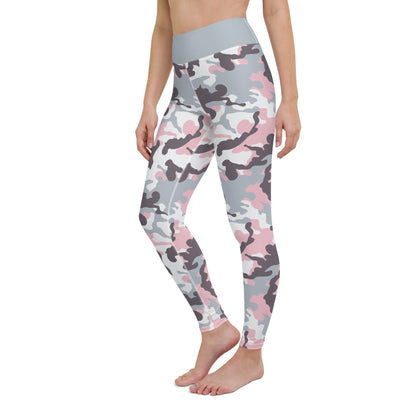 Yoga Leggings- Camo Pink and grey
