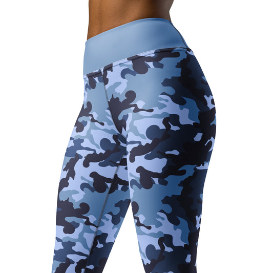 Yoga Leggings- Camo Blue