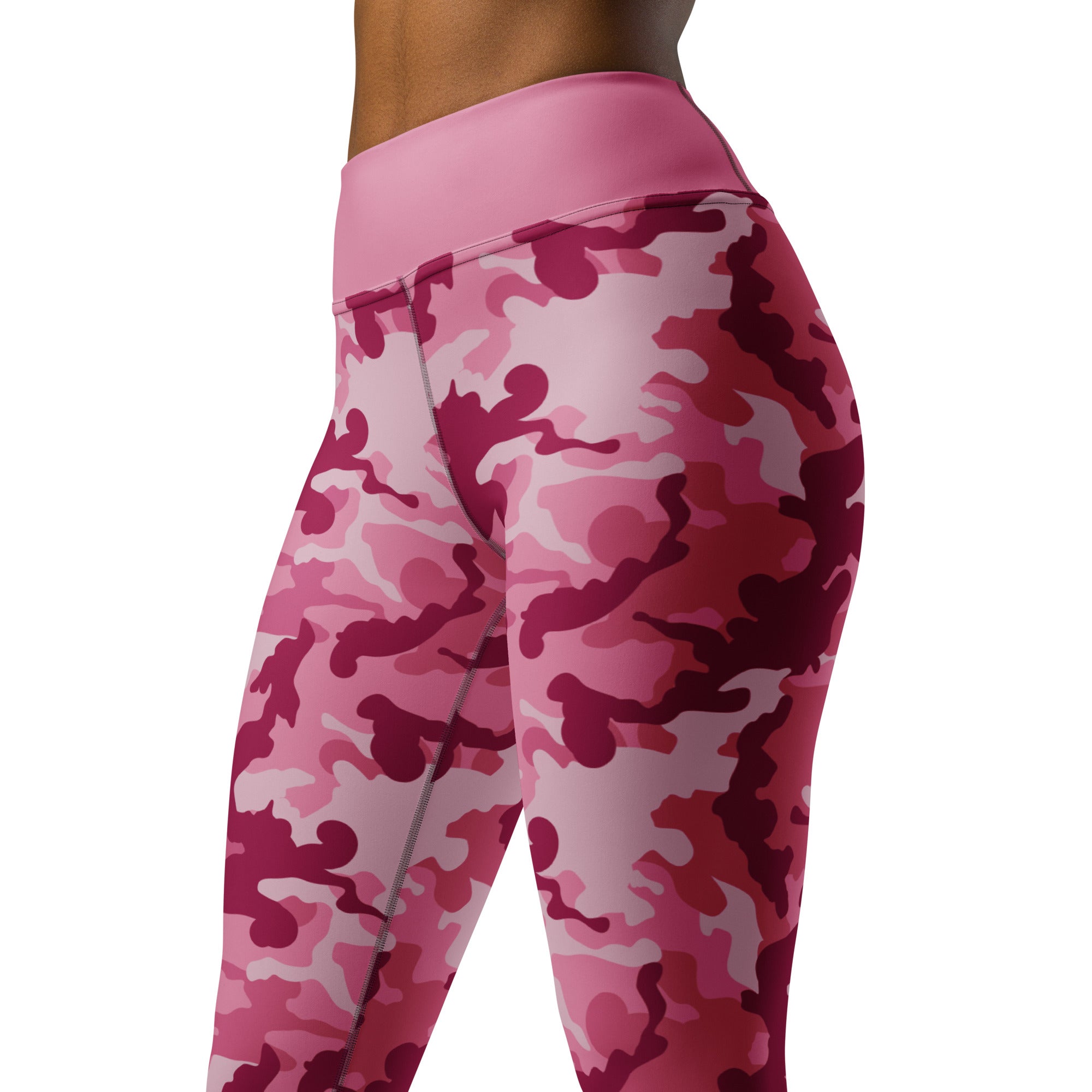 Yoga Leggings- Camo Dark Pink