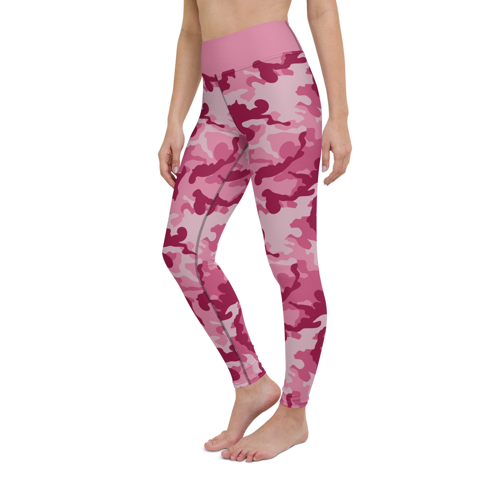 Yoga Leggings- Camo Dark Pink