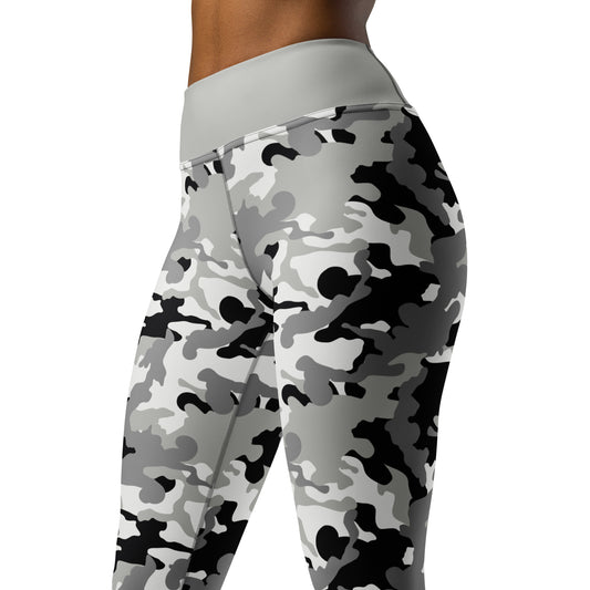 Yoga Leggings- Camo Grey and Black